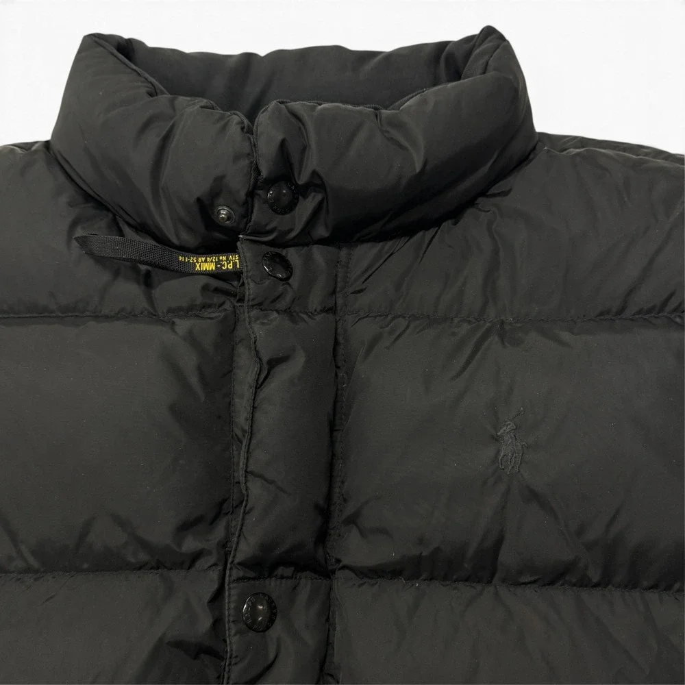 Polo Ralph Lauren Mens Black Down Puffer Vest Quilted Big & Tall 2XB Vintage Y2K